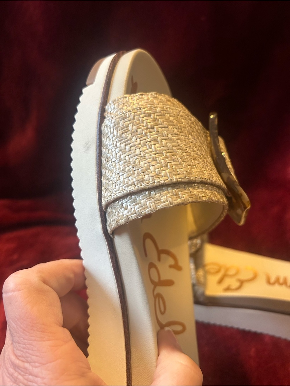 Sam Edelman Ariane Eggshell Woven Slide Sandals 6.5 NWT - Picture 3 of 12